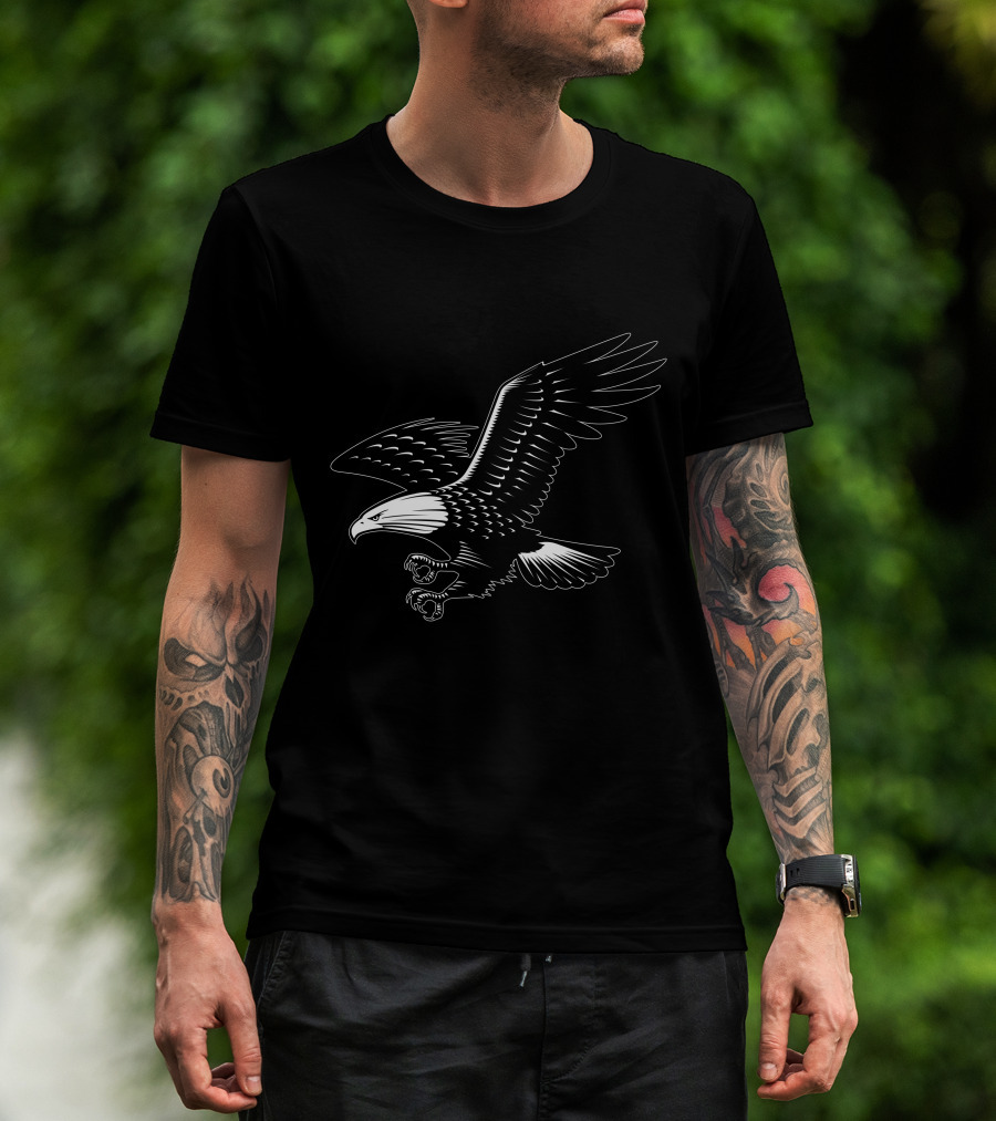 Eagle Outline Majestic Soaring Bird T-Shirt