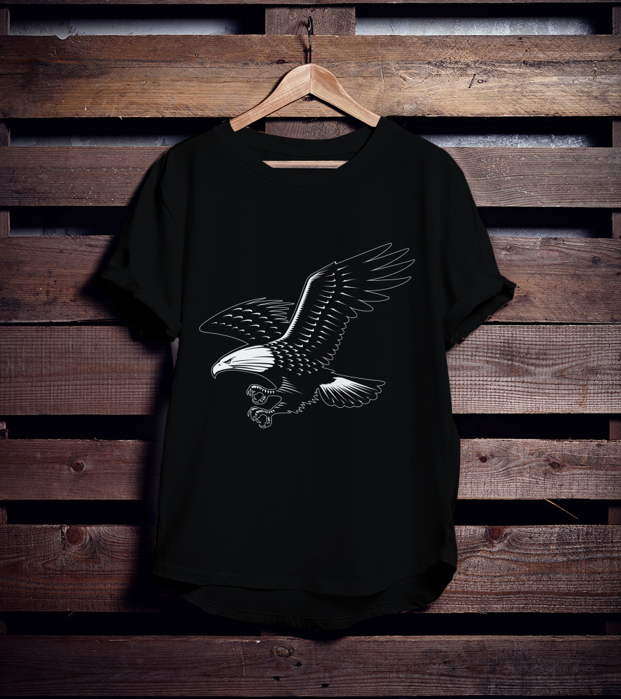 Eagle Outline Majestic Soaring Bird T-Shirt