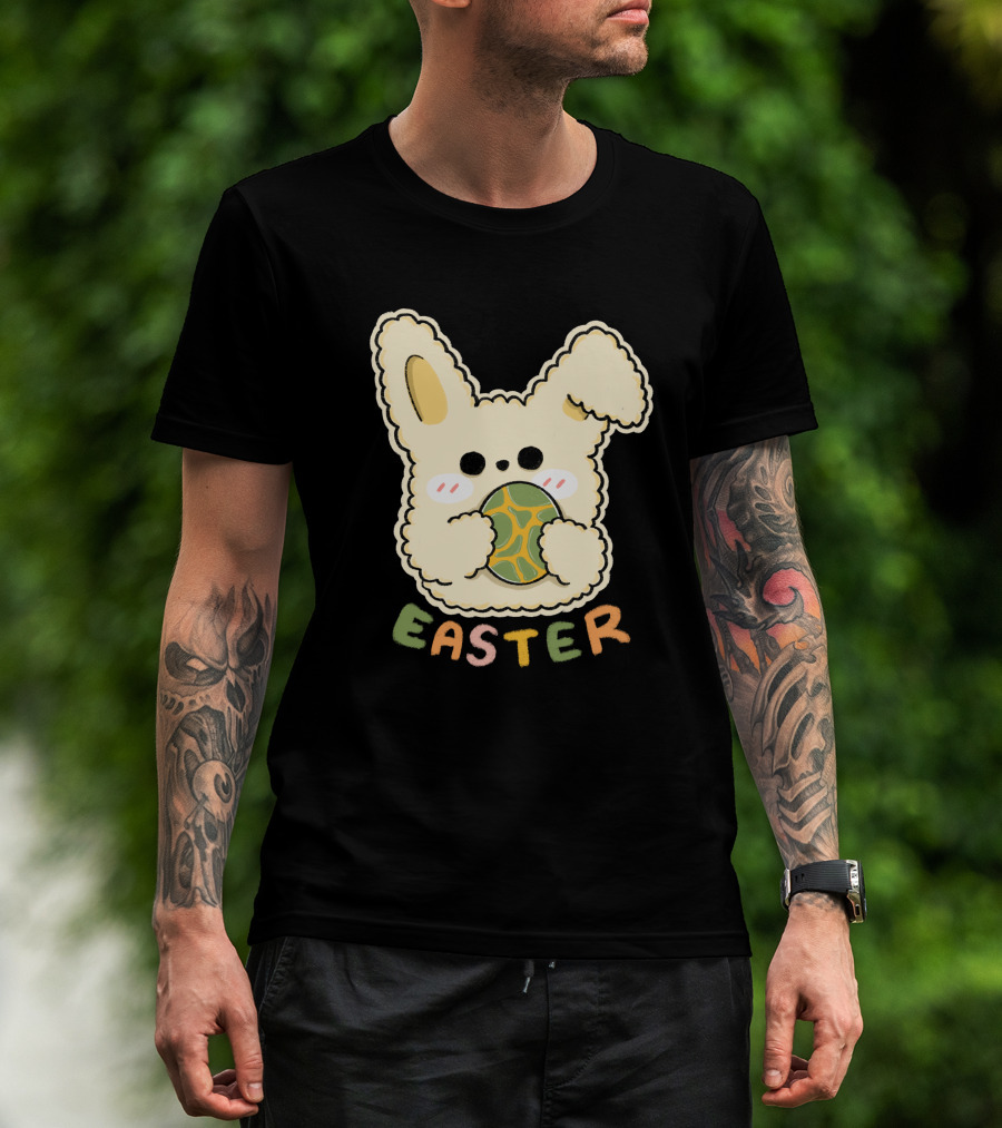 Easter Bunny Holding Easter Egg Sticker T-Shirt