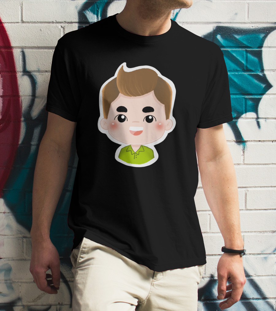 Fathers Day Daddy Sticker Cute Cartoon Character T-Shirt
