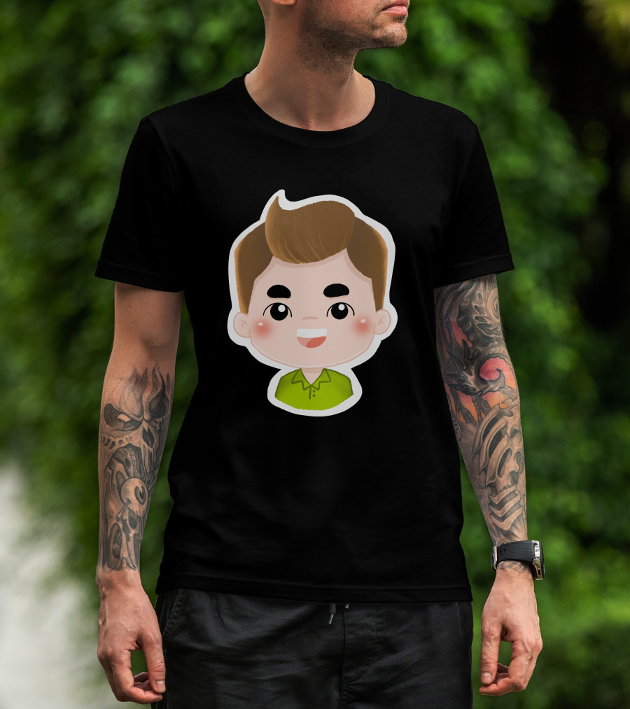 Fathers Day Daddy Sticker Cute Cartoon Character T-Shirt