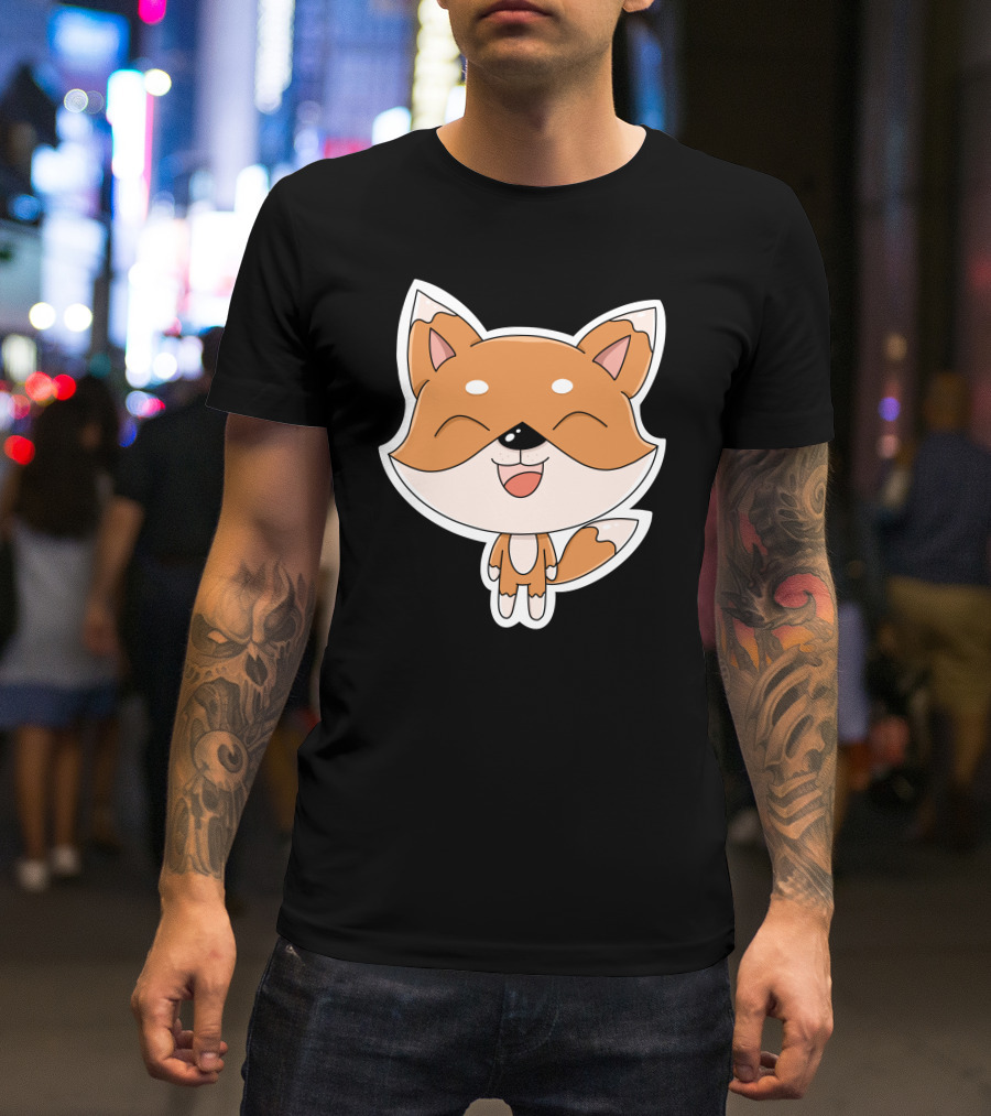 Fox Cartoons Happy Cute Fox Character T-Shirt