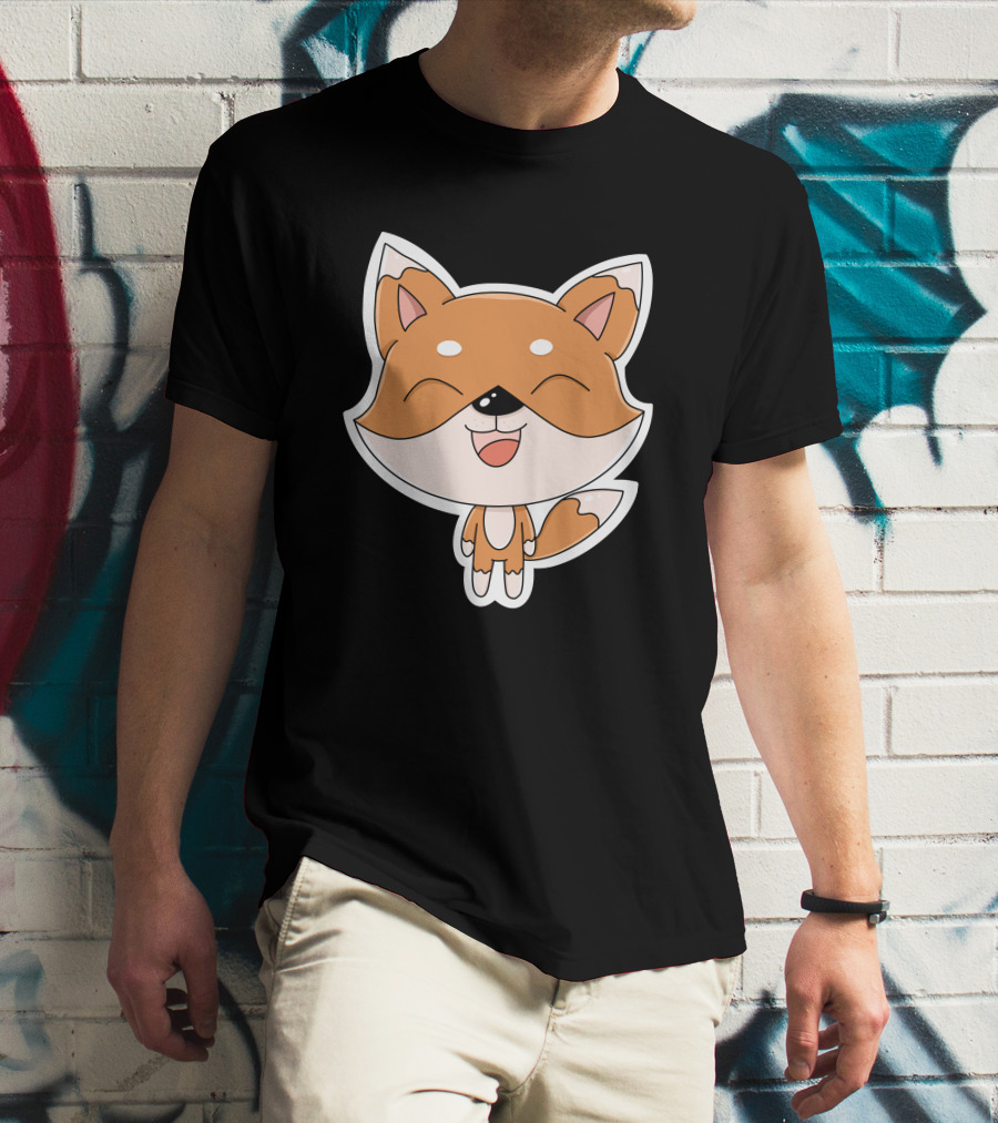 Fox Cartoons Happy Cute Fox Character T-Shirt