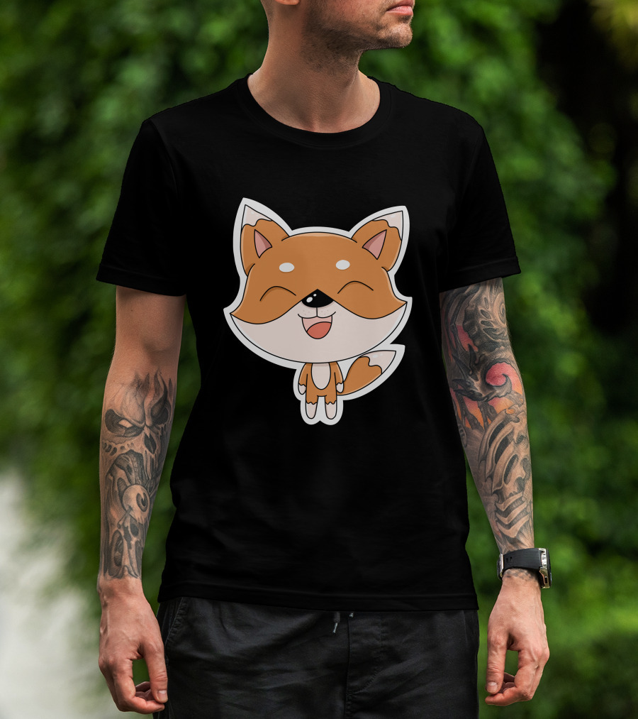 Fox Cartoons Happy Cute Fox Character T-Shirt