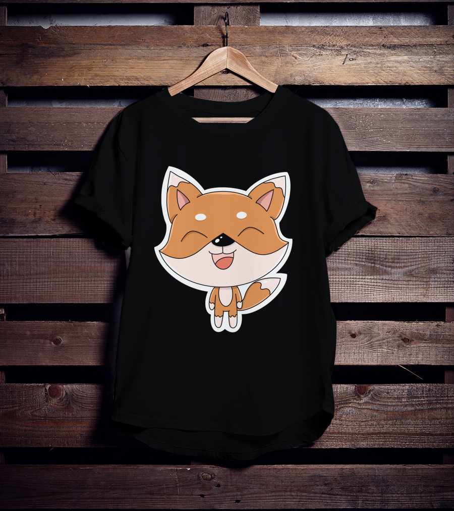 Fox Cartoons Happy Cute Fox Character T-Shirt