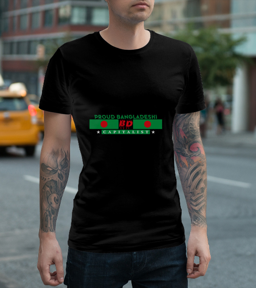 Proud Bangladeshi BD Capitalist Flag Symbol Stars T-Shirt