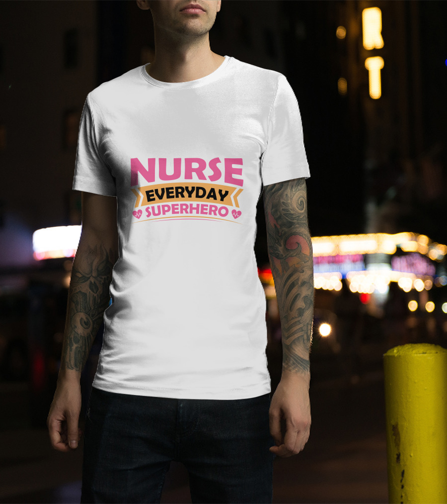 Nurse Everyday Superhero Heartbeat Icons T-Shirt