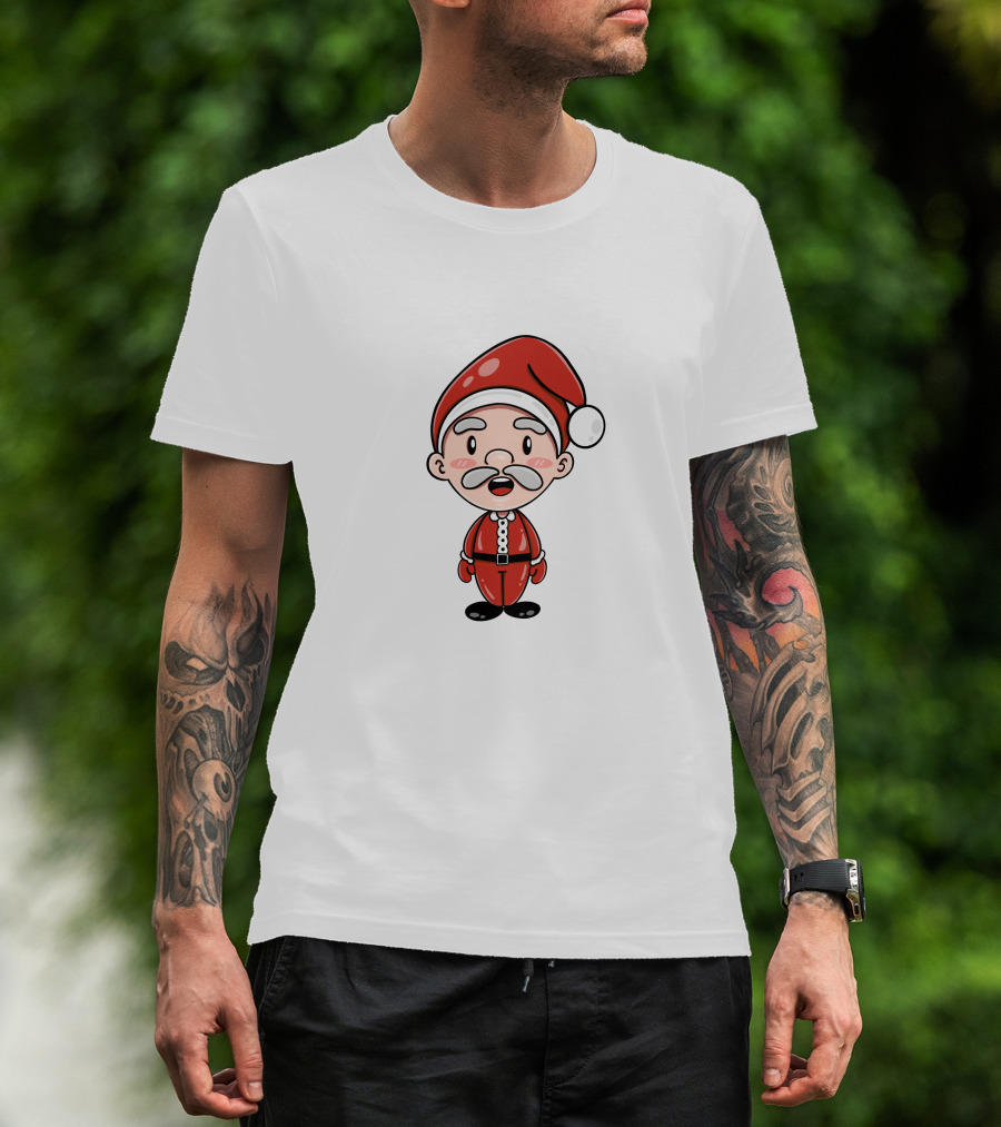 Santa Claus Chipi Cartoon Festive Character In Red Suit T-Shirt