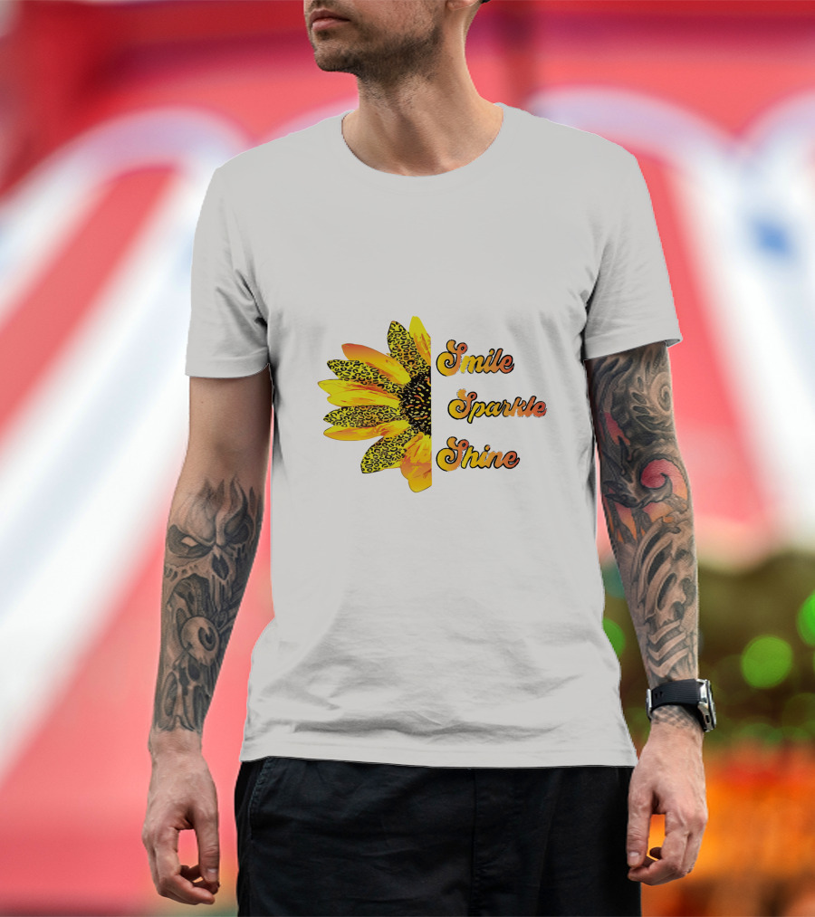 Smile Sparkle Shine Sunflower Blossom Burst T-Shirt