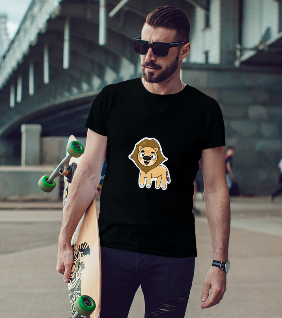 Lion Sticker Cute Cartoon T-Shirt