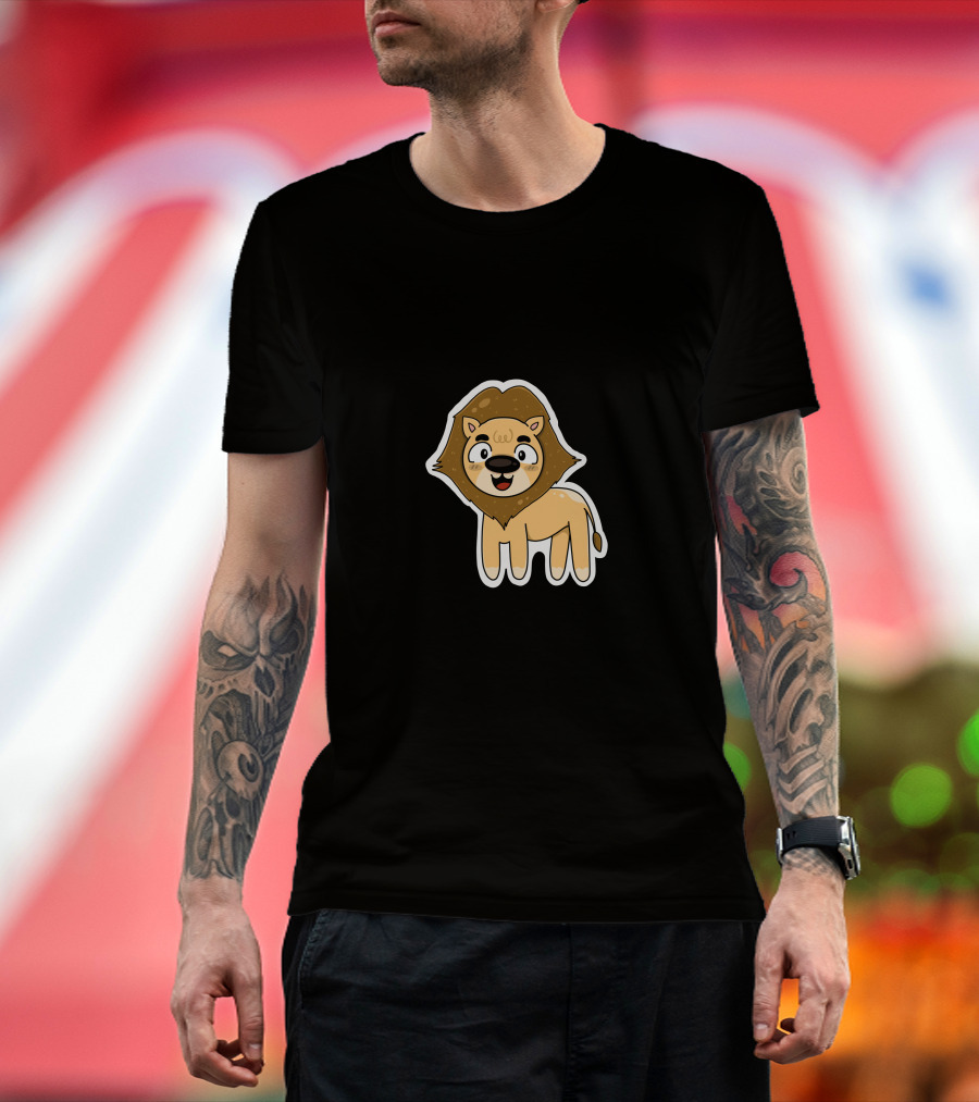 Lion Sticker Cute Cartoon T-Shirt