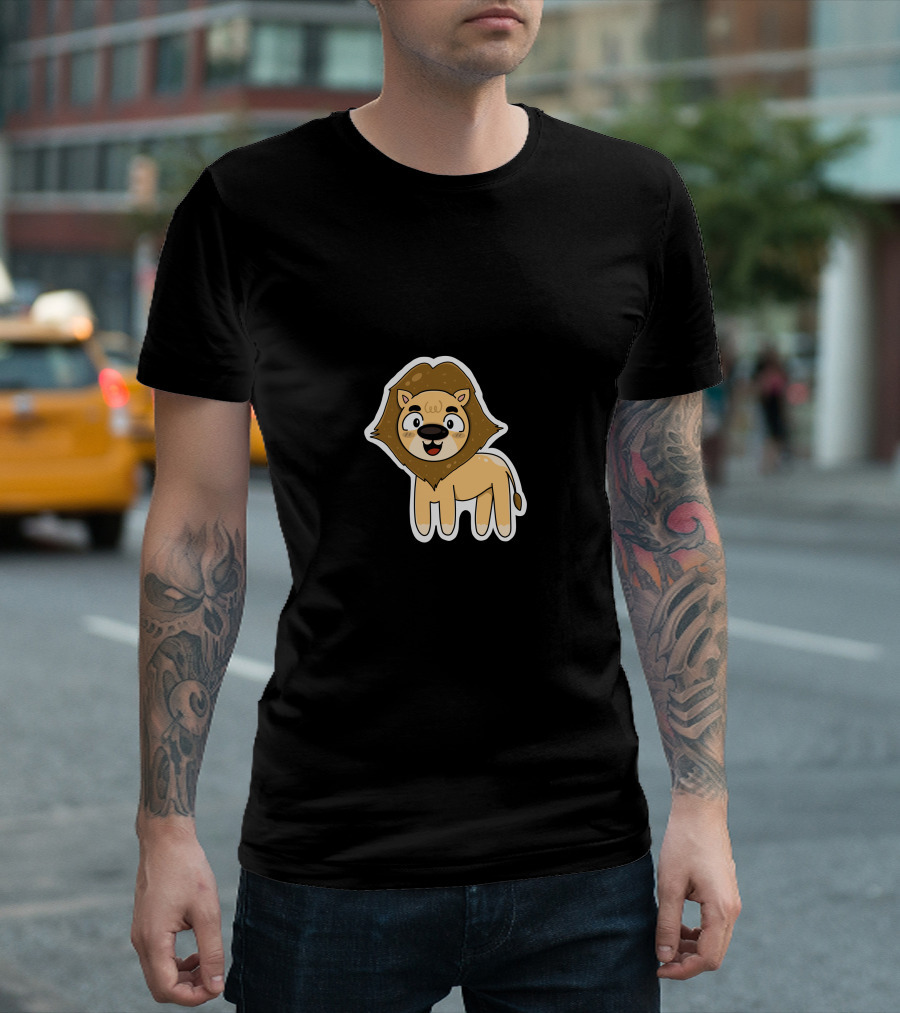 Lion Sticker Cute Cartoon T-Shirt