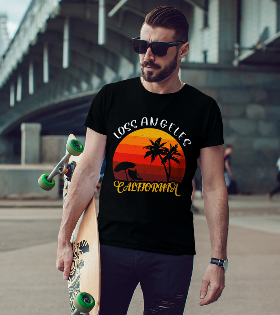 Loss Angeles California Sunset Palm Trees T-Shirt