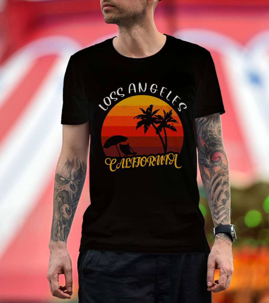 Loss Angeles California Sunset Palm Trees T-Shirt