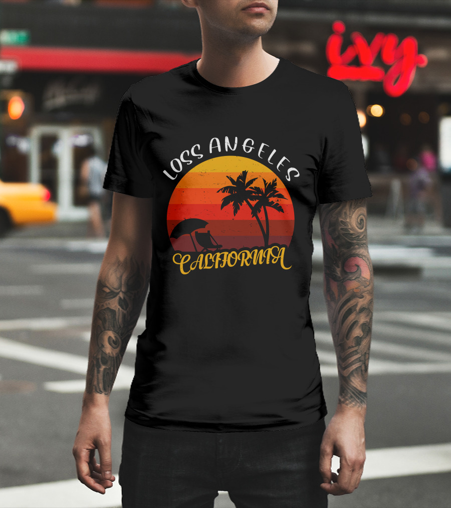 Loss Angeles California Sunset Palm Trees T-Shirt