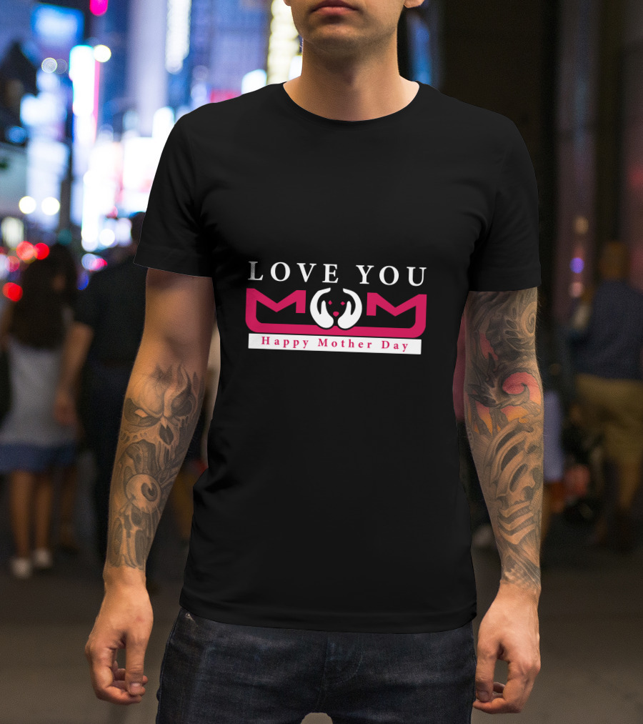 Love You Mom Heart Hands Happy Mother Day T-Shirt
