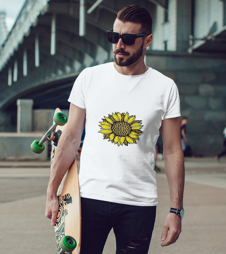Leopard Print Sunflower T-Shirt