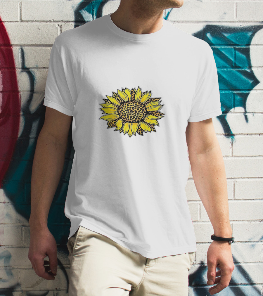 Leopard Print Sunflower T-Shirt