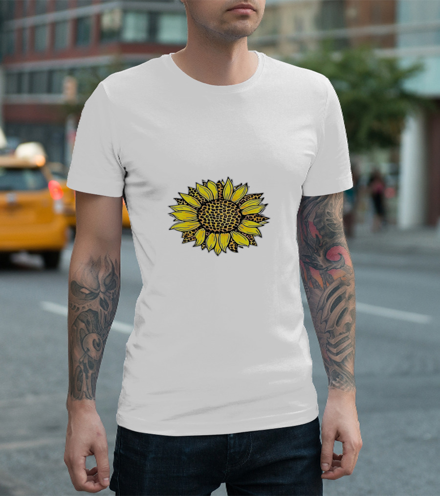 Leopard Print Sunflower T-Shirt