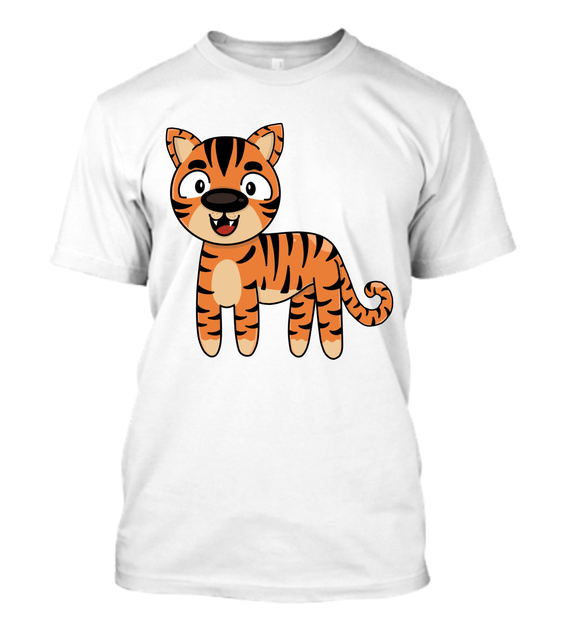 Adorable Striped Cartoon Baby Tiger T-Shirt