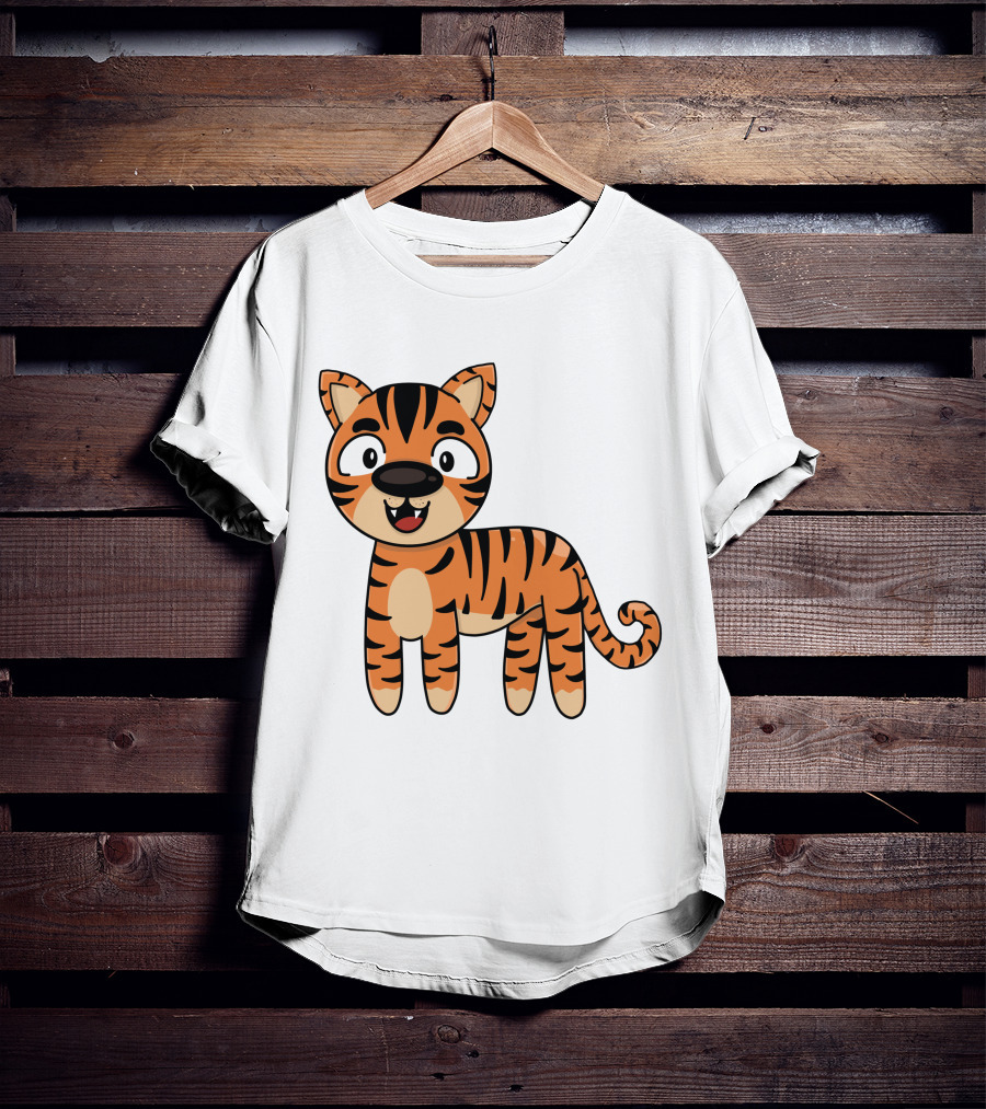 Adorable Striped Cartoon Baby Tiger T-Shirt