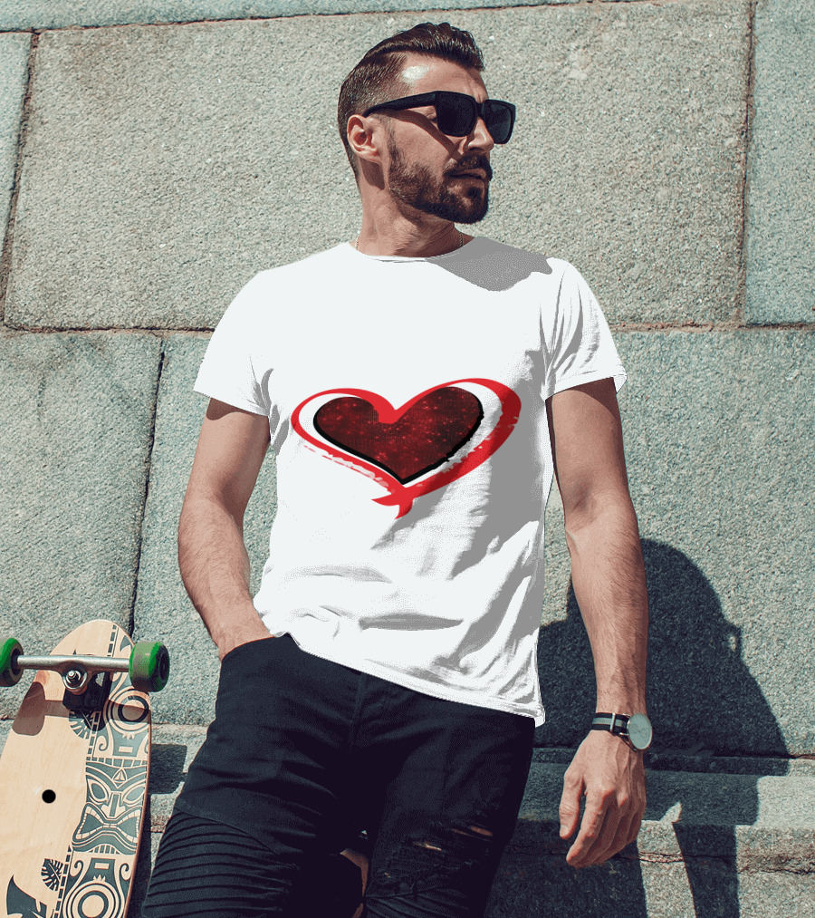 Valentines Day Heart Red Sparkle T-Shirt