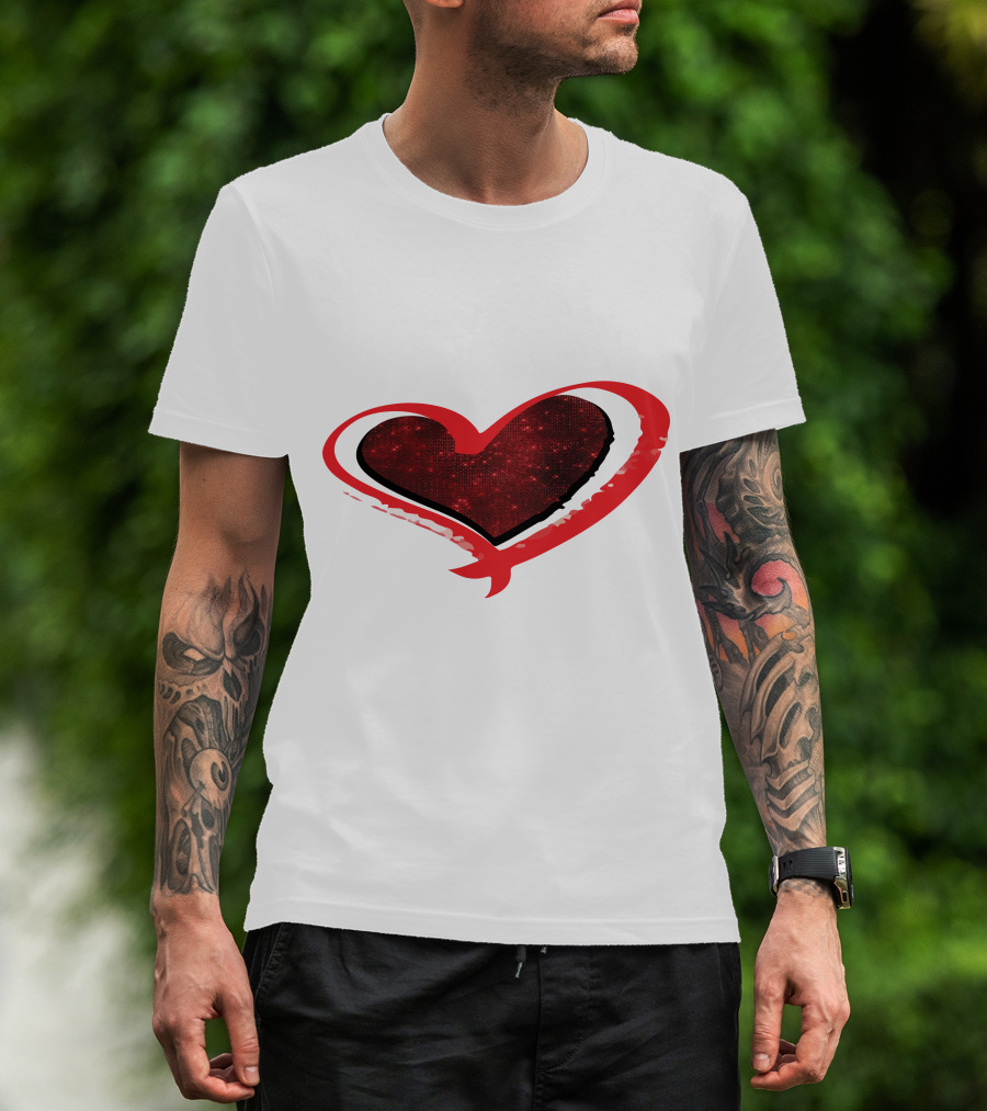 Valentines Day Heart Red Sparkle T-Shirt
