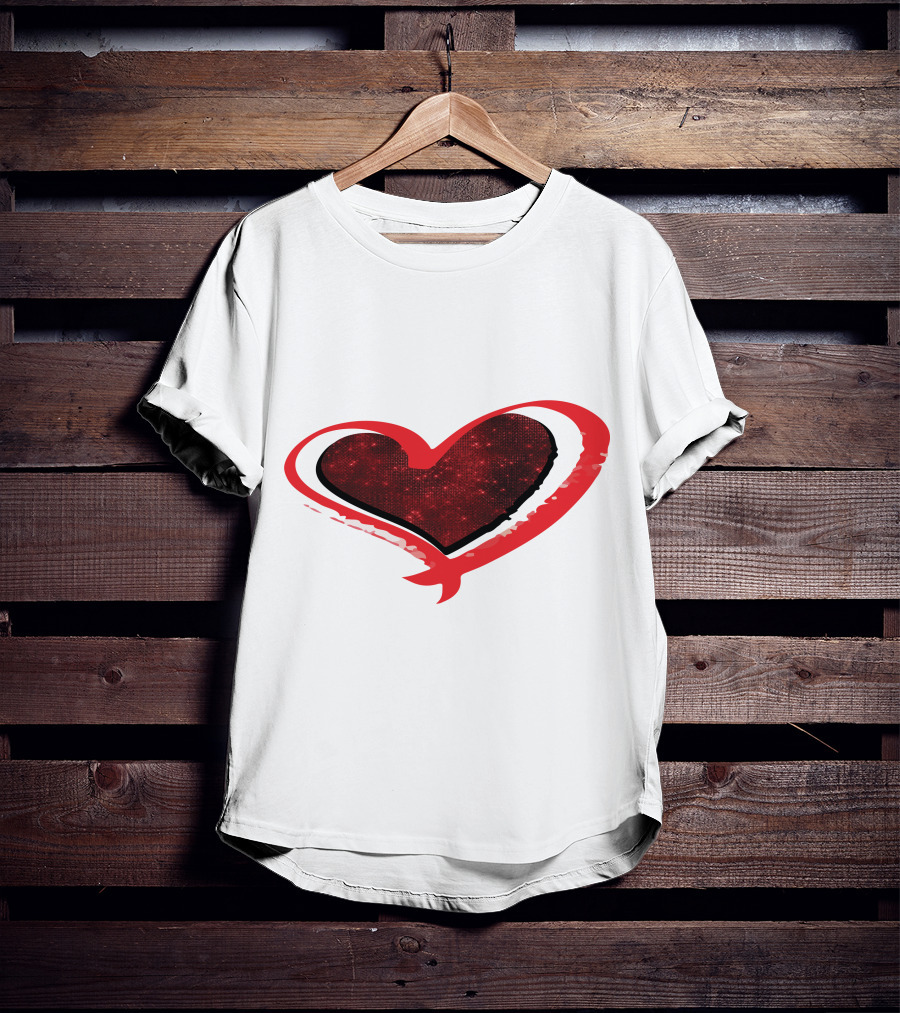 Valentines Day Heart Red Sparkle T-Shirt