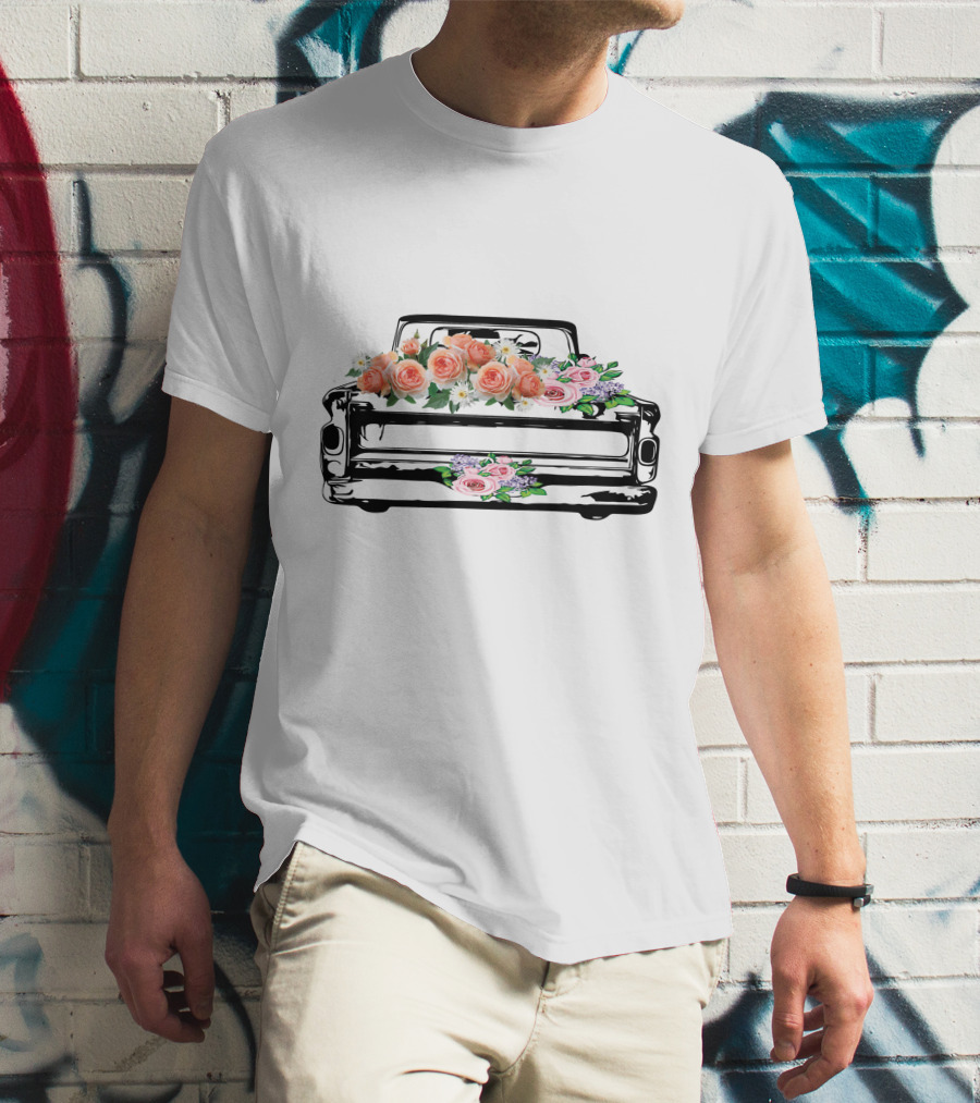 Vintage Truck Floral Arrangement T-Shirt