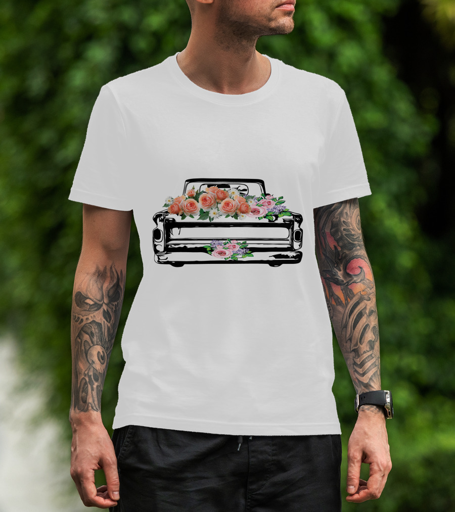 Vintage Truck Floral Arrangement T-Shirt