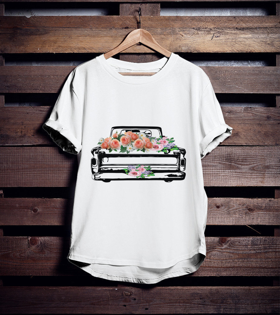 Vintage Truck Floral Arrangement T-Shirt