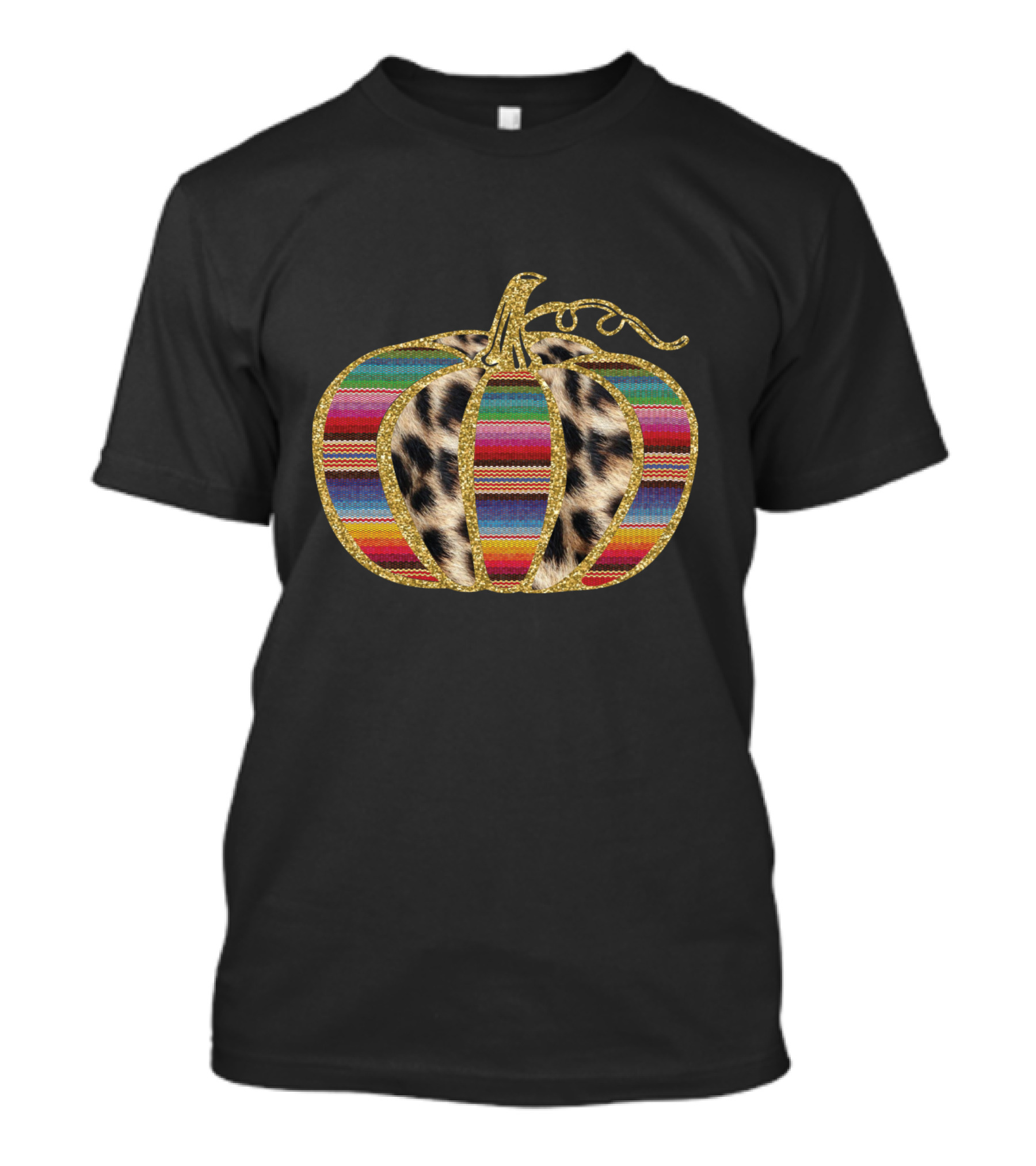 Leopard Serape Pattern Pumpkin T-Shirt