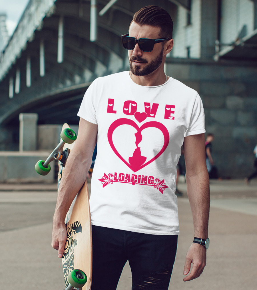 LOVE Heart Silhouette Couple LOADING T-Shirt