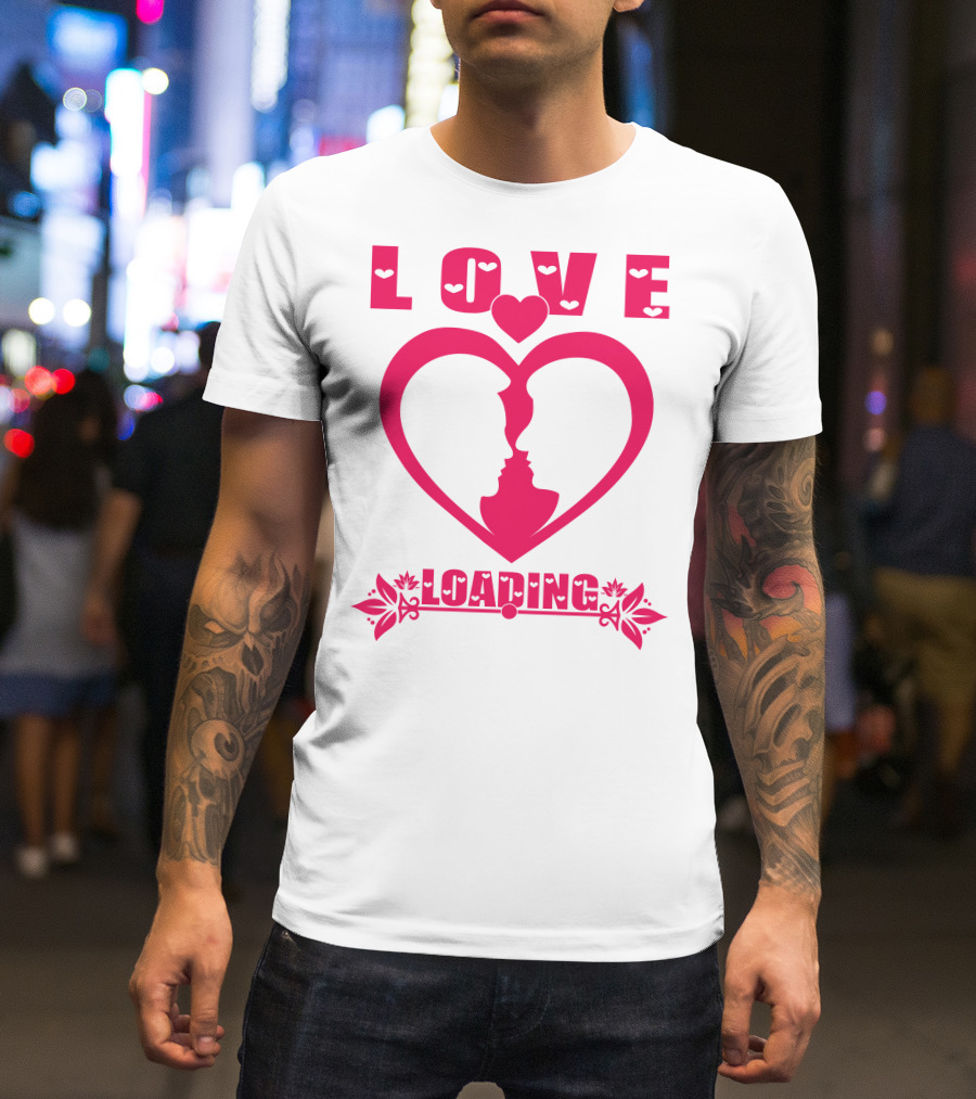 LOVE Heart Silhouette Couple LOADING T-Shirt
