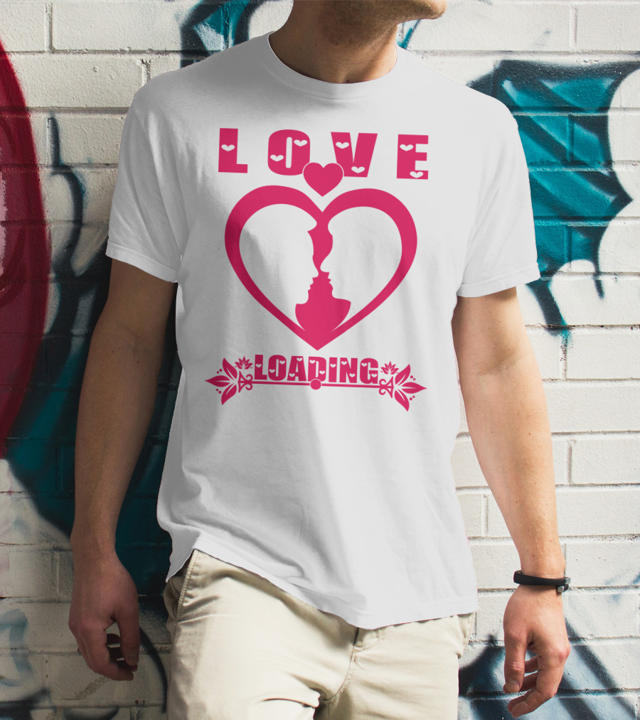 LOVE Heart Silhouette Couple LOADING T-Shirt