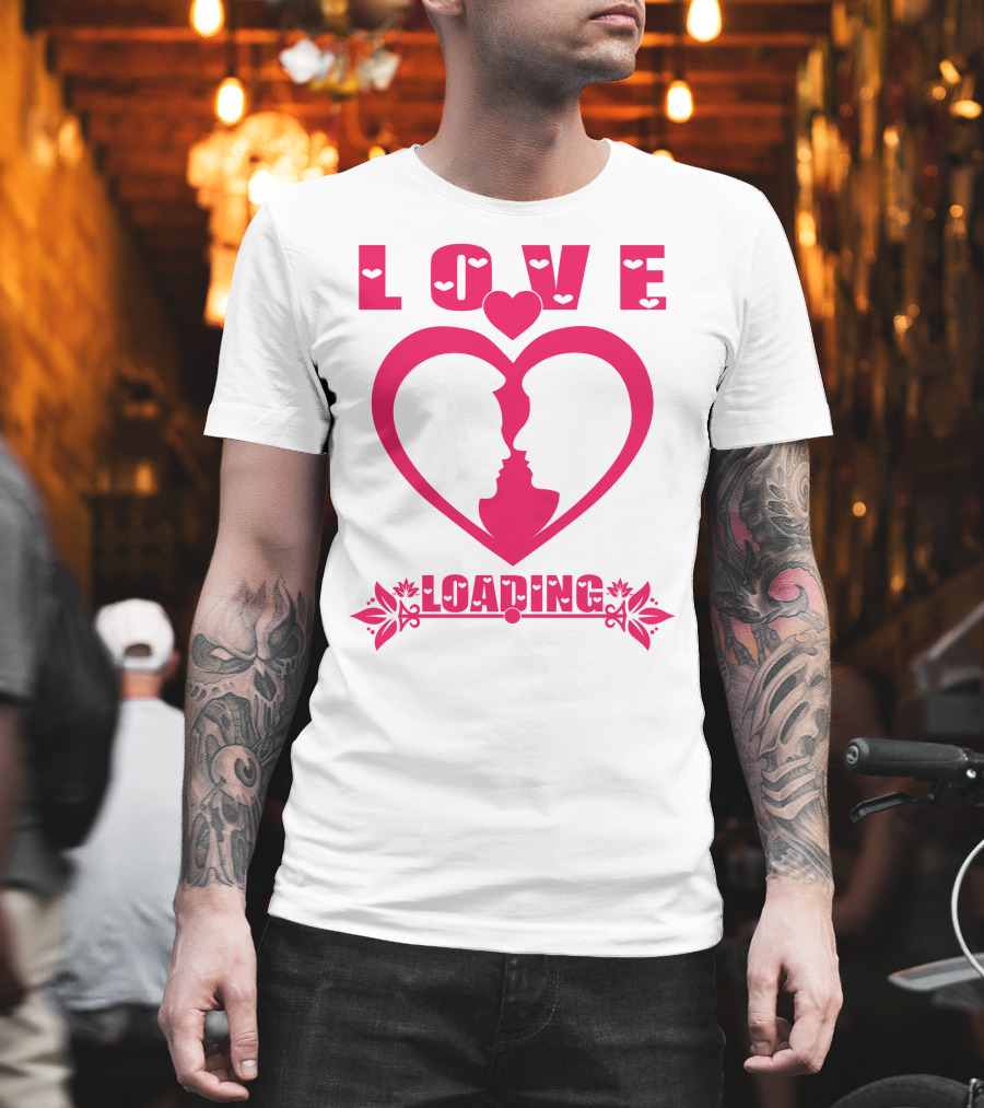 LOVE Heart Silhouette Couple LOADING T-Shirt
