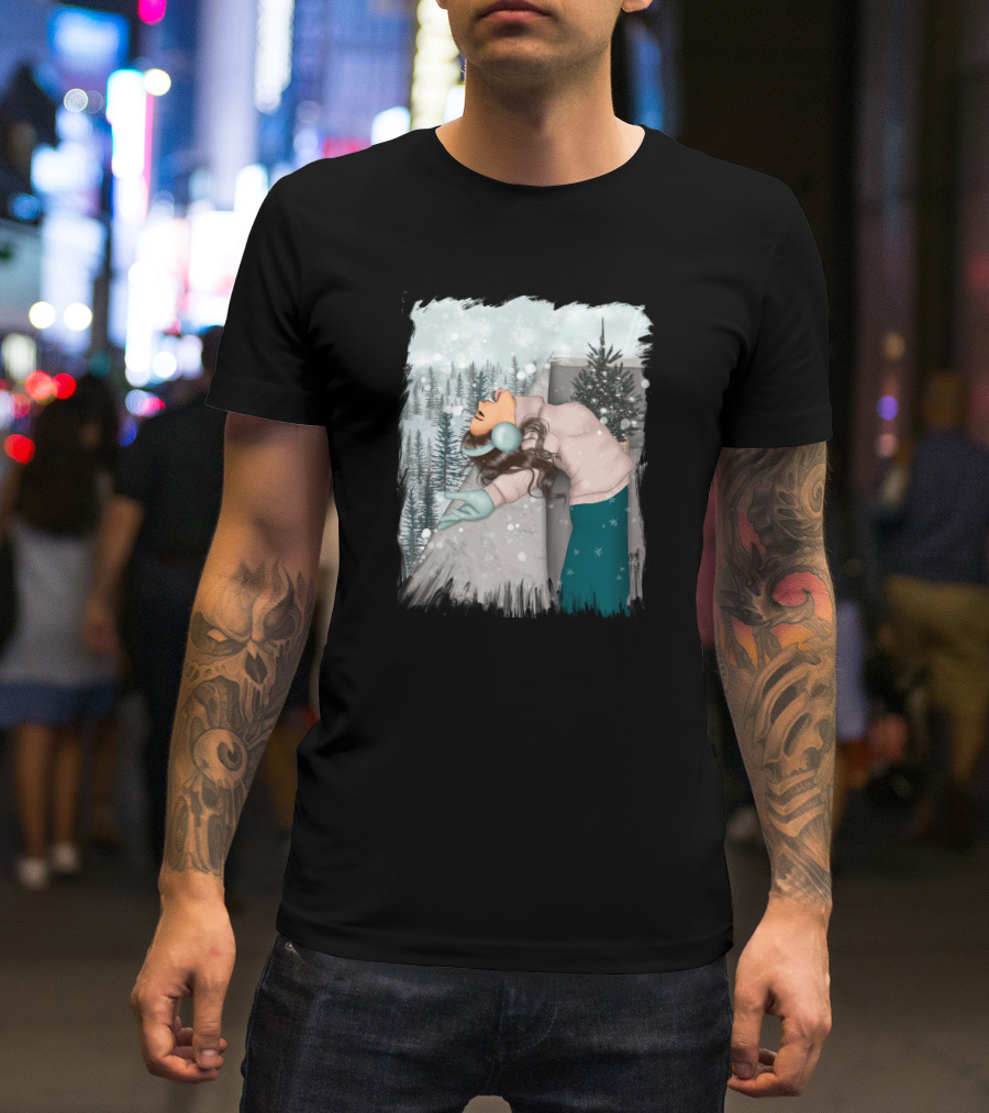 Best Wish In Winter Embracing Snowfall In Forest Scene T-Shirt