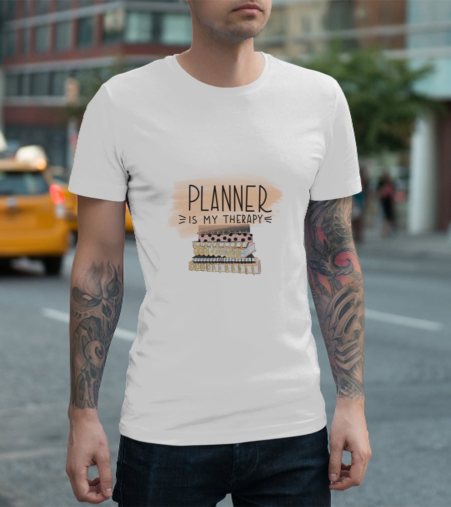 Planner Is My Therapy Stack Of Notebooks T-Shirt