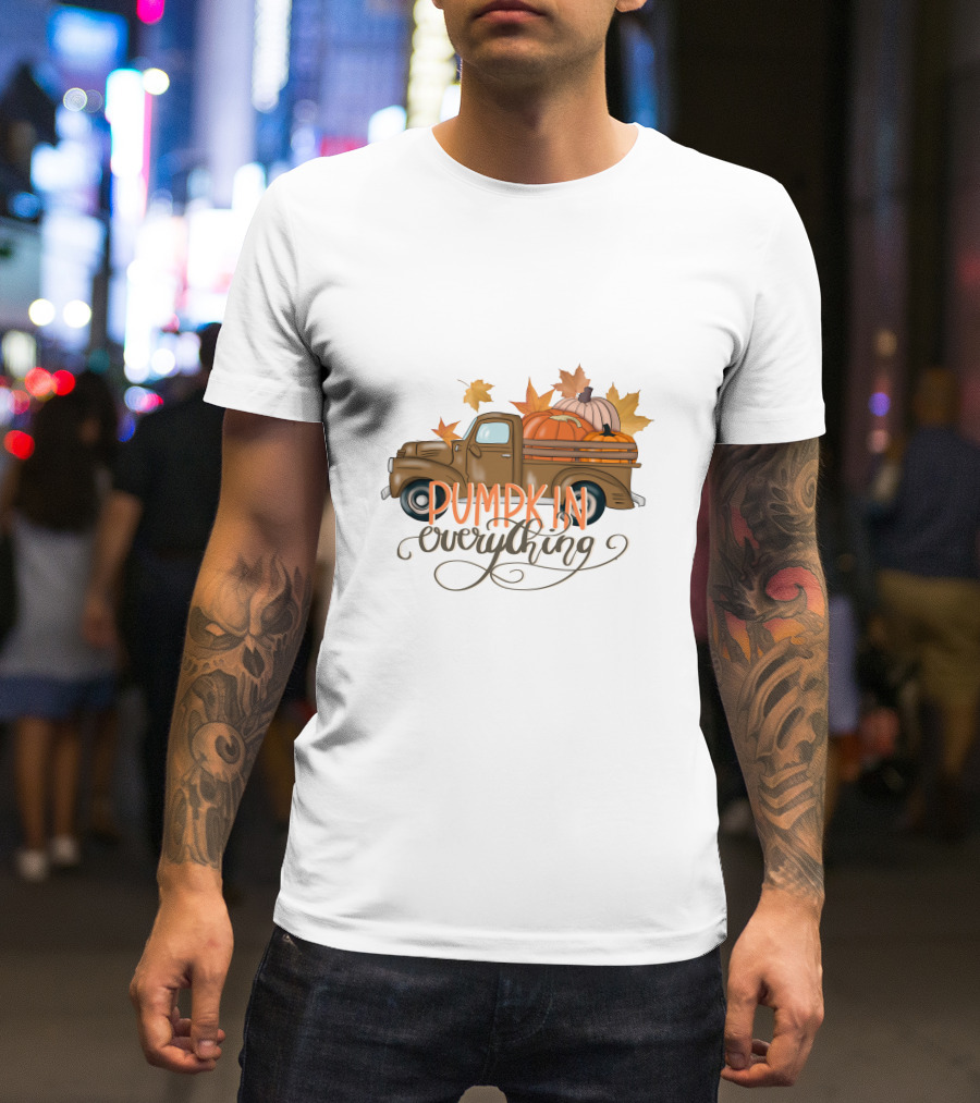 Pumpkin Everything Fall Truck With Leaves T-Shirt