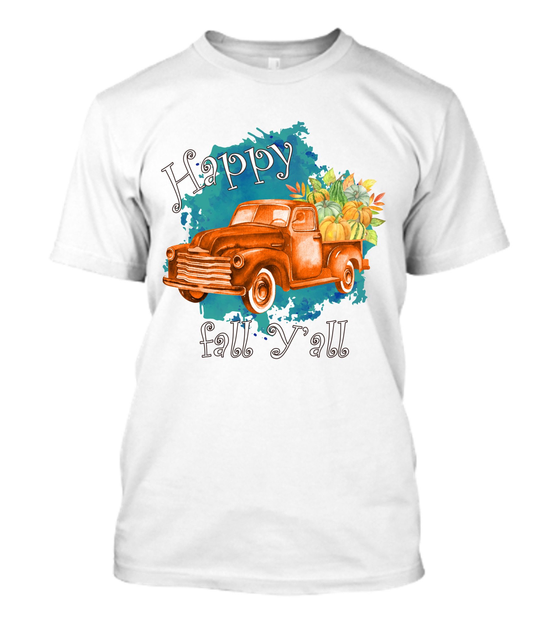 Happy Fall Y'all Rustic Truck With Pumpkins T-Shirt