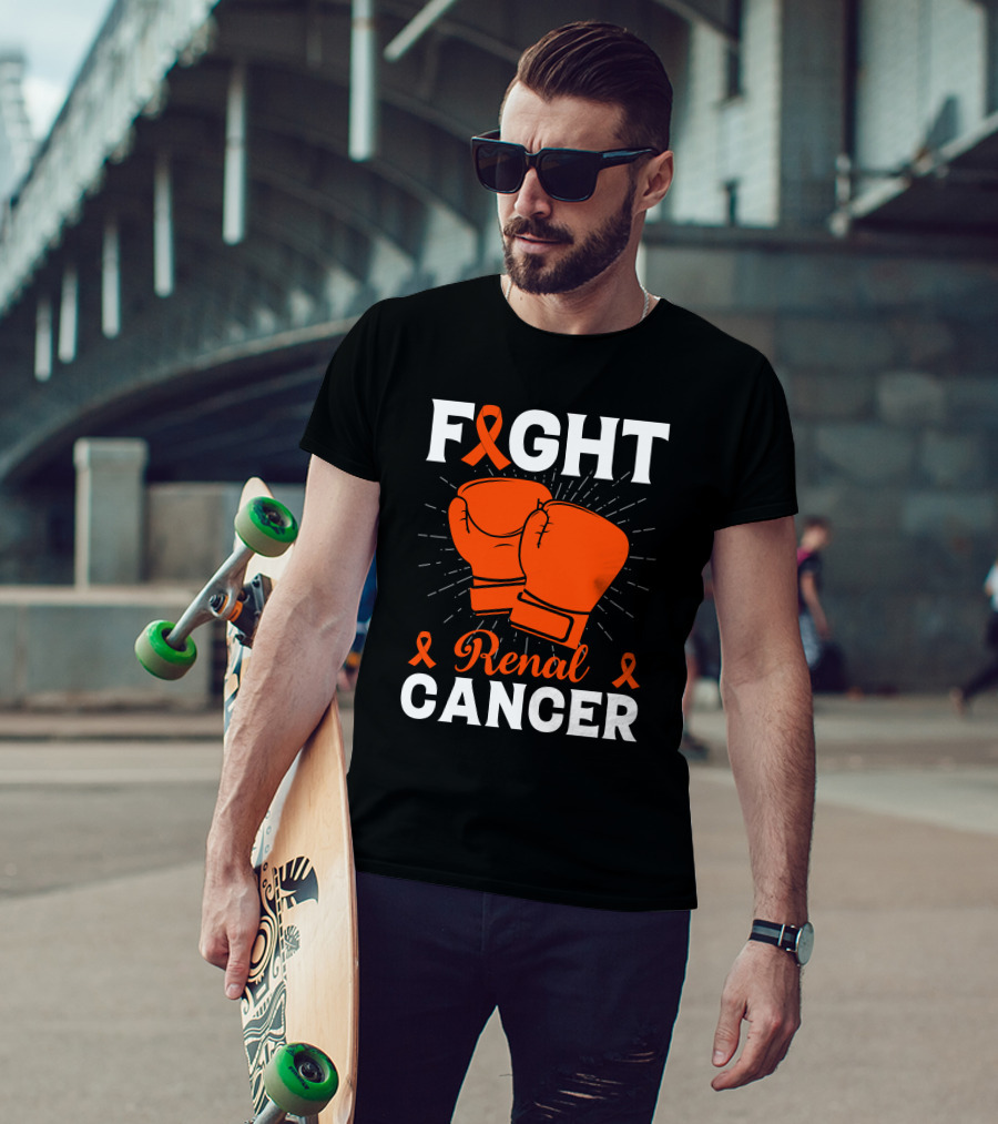 FIGHT RENAL CANCER ORANGE RIBBON BOXING GLOVES T-Shirt