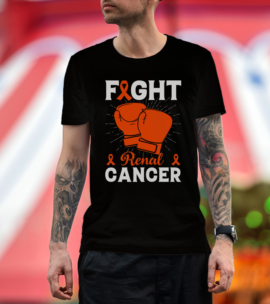 FIGHT RENAL CANCER ORANGE RIBBON BOXING GLOVES T-Shirt