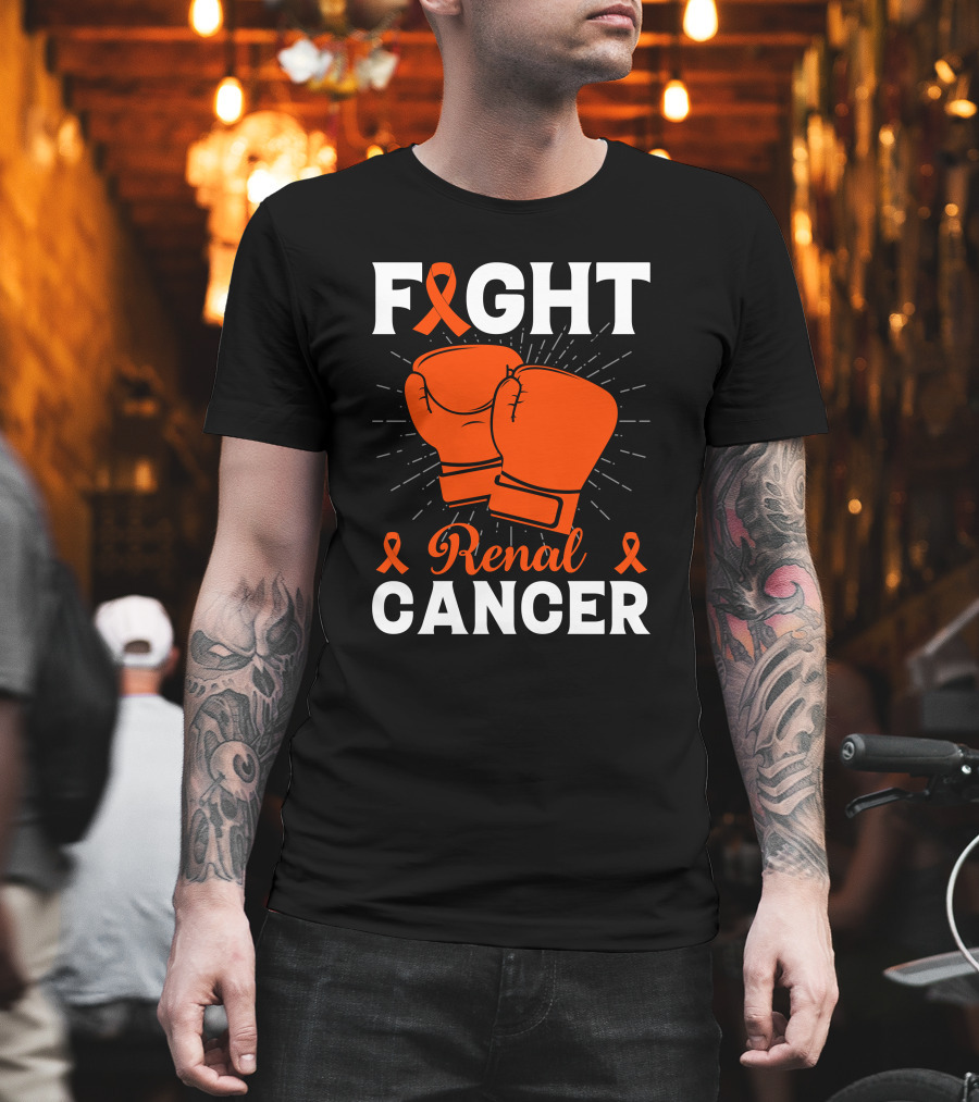 FIGHT RENAL CANCER ORANGE RIBBON BOXING GLOVES T-Shirt