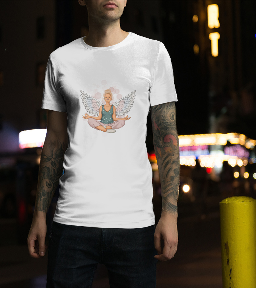 Blonde Angel Yoga Mindfulness Meditation Practice T-Shirt