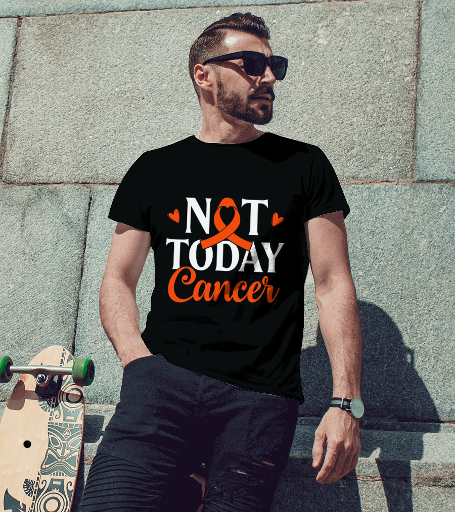 Not Today Renal Cancer Awareness Ribbon Hearts T-Shirt