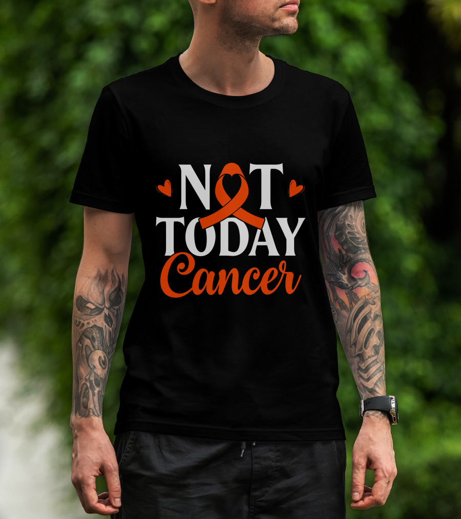 Not Today Renal Cancer Awareness Ribbon Hearts T-Shirt
