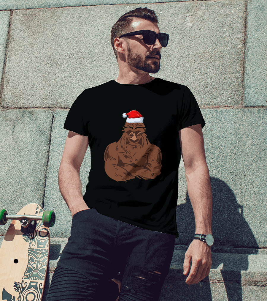 Santa Gorilla Christmas Festive Holiday T-Shirt