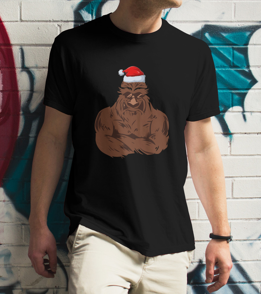 Santa Gorilla Christmas Festive Holiday T-Shirt