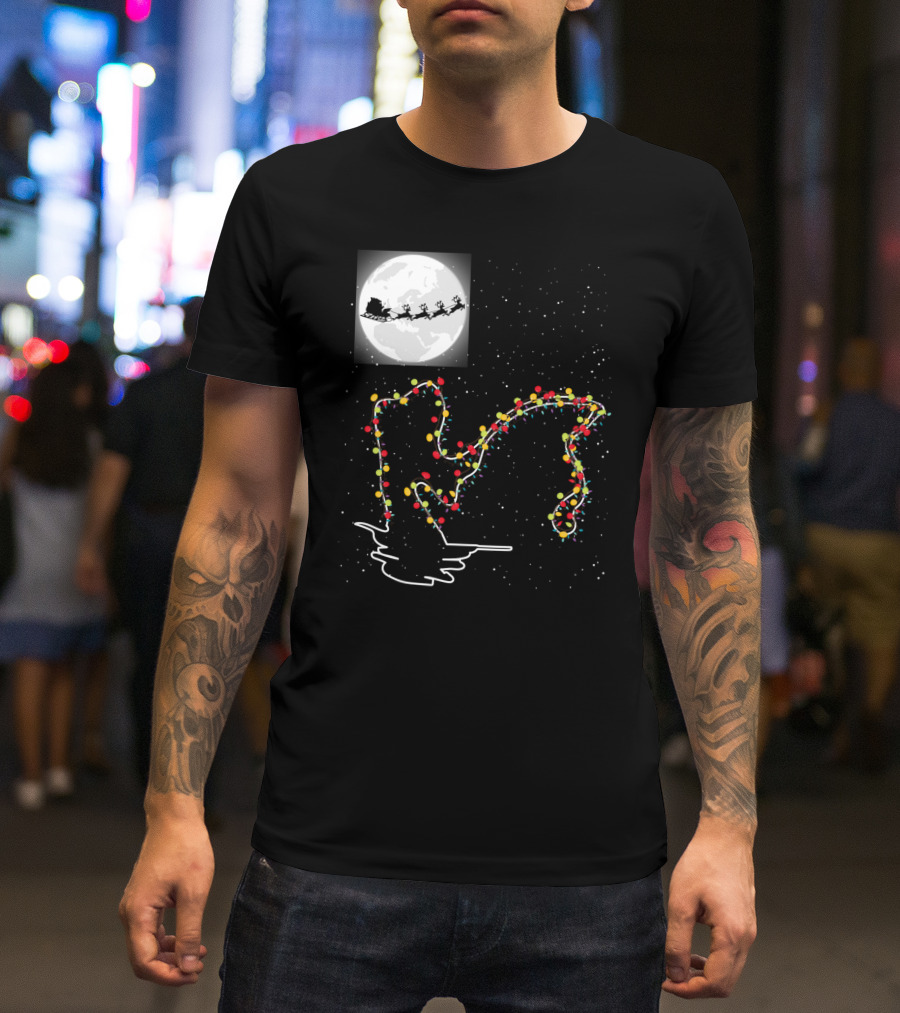 Sweet Christmas Night With Santa And Loch Ness Lights T-Shirt