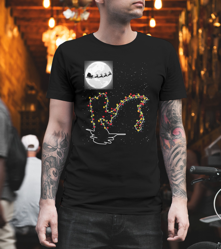 Sweet Christmas Night With Santa And Loch Ness Lights T-Shirt